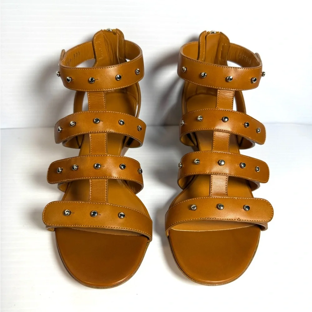 Gucci Gladiator Brown Leather Sandal Shows Size EU 37.5 or 7.5 NWT - Picture 1 of 16